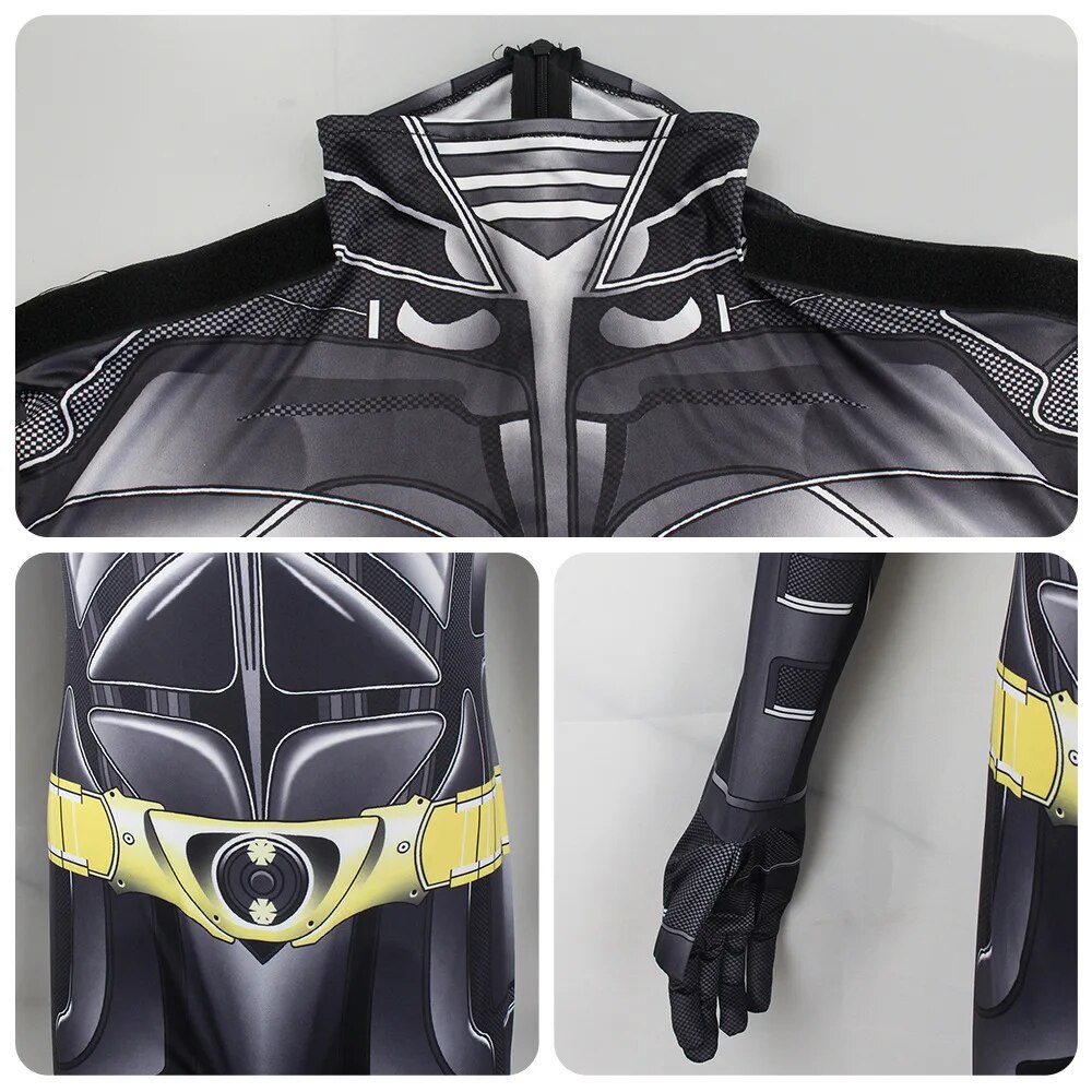 Cgmgtsn Movie Men Bat Superhero Cosplay Bruce Wayne Costume Black Jumpsuit Mask Outfits For